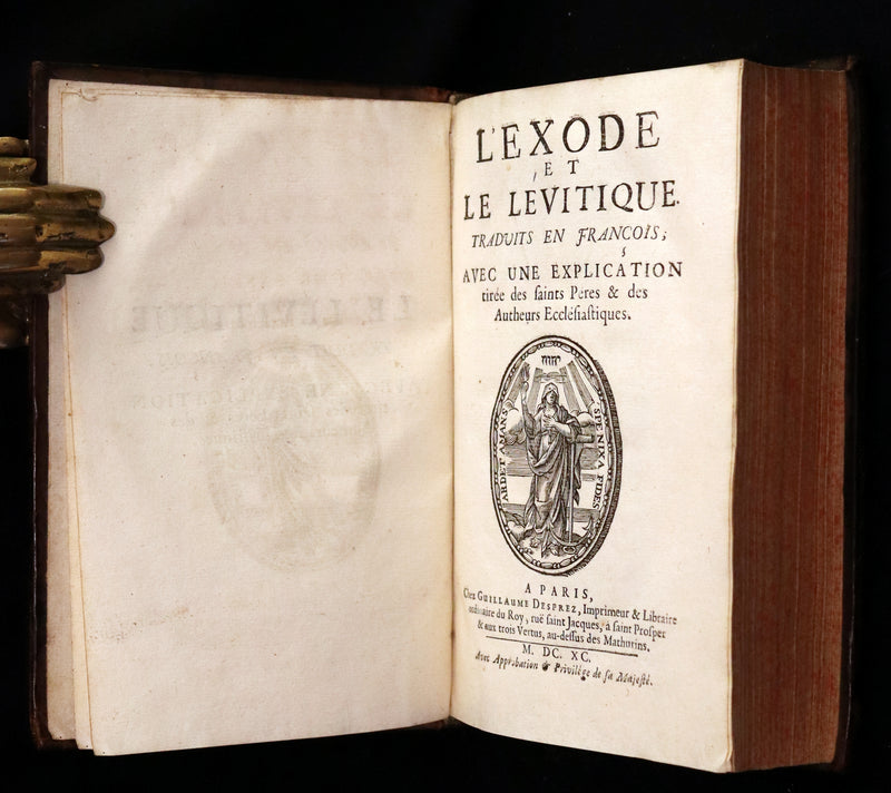 1690 Rare Latin French Bible - The Book of Exodus and Leviticus - L'Exode et Le Levitique.