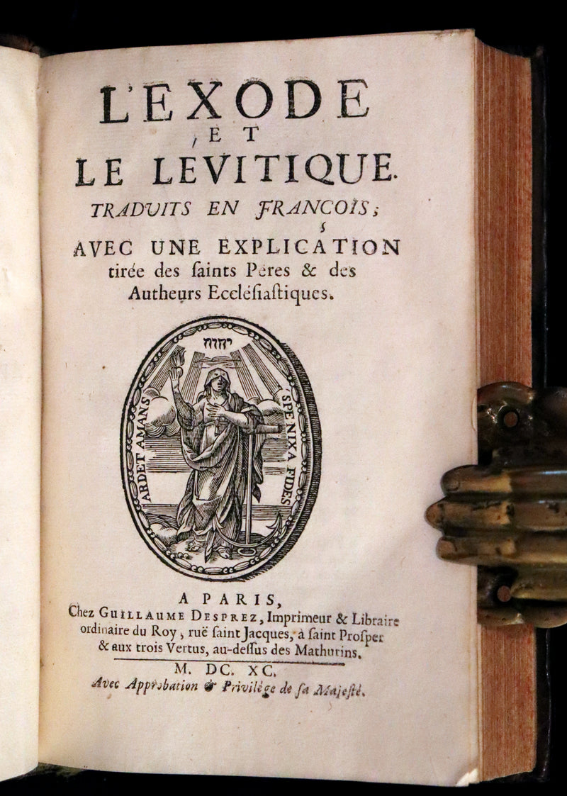 1690 Rare Latin French Bible - The Book of Exodus and Leviticus - L'Exode et Le Levitique.