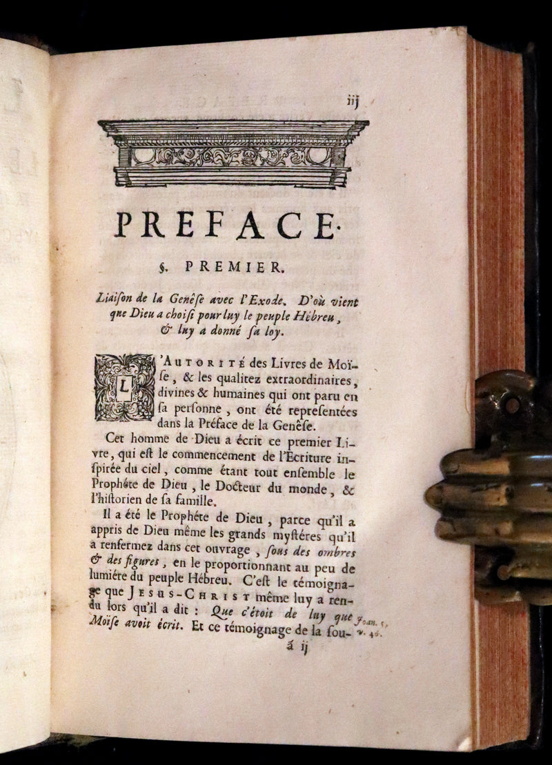 1690 Rare Latin French Bible - The Book of Exodus and Leviticus - L'Exode et Le Levitique.