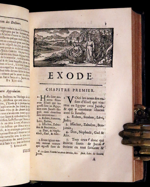 1690 Rare Latin French Bible - The Book of Exodus and Leviticus - L'Exode et Le Levitique.