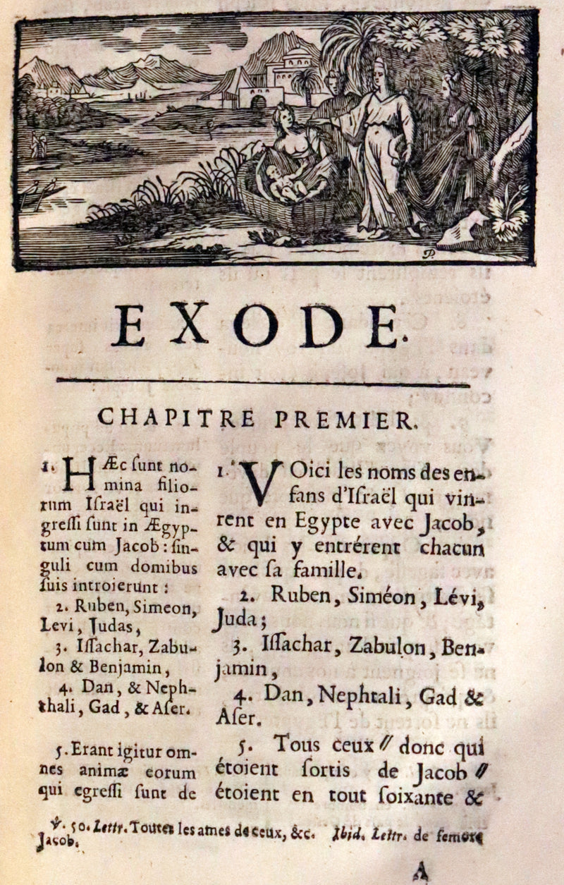 1690 Rare Latin French Bible - The Book of Exodus and Leviticus - L'Exode et Le Levitique.