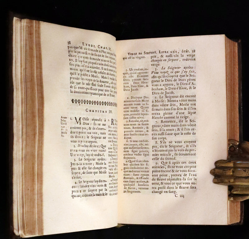 1690 Rare Latin French Bible - The Book of Exodus and Leviticus - L'Exode et Le Levitique.