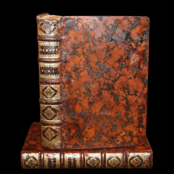 1682 Scarce Latin French Book set - La Genese - Bible's Book of Genesis.