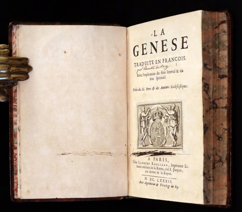 1682 Scarce Latin French Book set - La Genese - Bible's Book of Genesis.