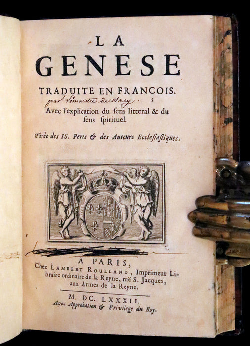 1682 Scarce Latin French Book set - La Genese - Bible's Book of Genesis.