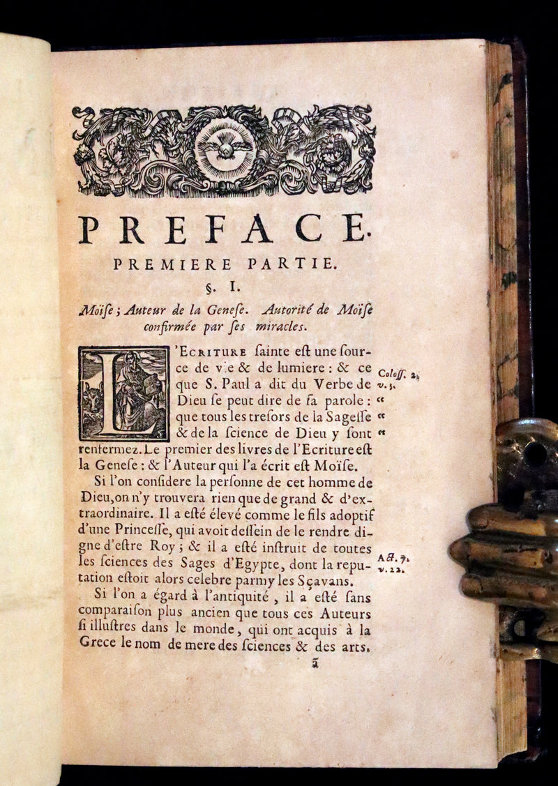 1682 Scarce Latin French Book set - La Genese - Bible's Book of Genesis.