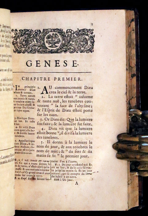 1682 Scarce Latin French Book set - La Genese - Bible's Book of Genesis.