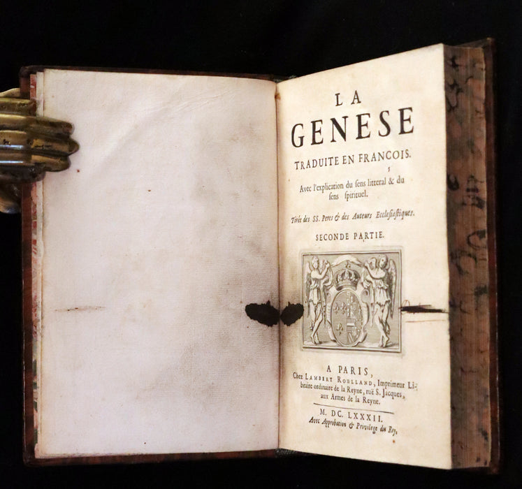 1682 Scarce Latin French Book set - La Genese - Bible's Book of Genesis.