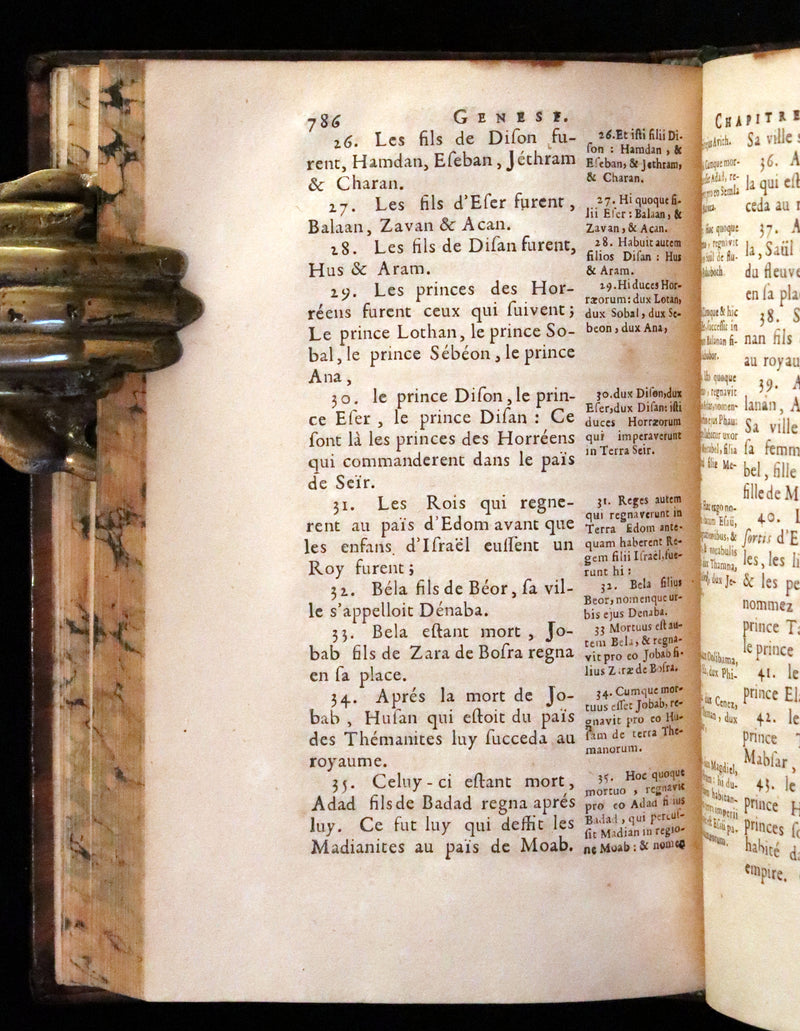 1682 Scarce Latin French Book set - La Genese - Bible's Book of Genesis.