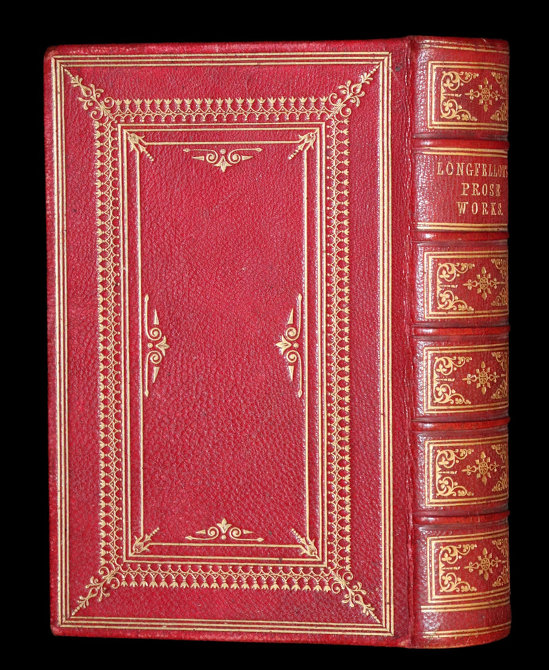 1857 Rare Victorian Book - The Prose Works of Longfellow Illustrated by Sir John Gilbert.