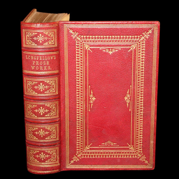 1857 Rare Victorian Book - The Prose Works of Longfellow Illustrated by Sir John Gilbert.