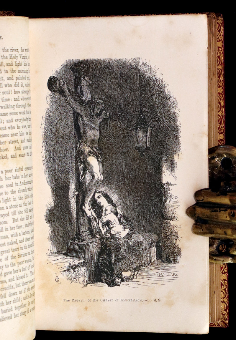 1857 Rare Victorian Book - The Prose Works of Longfellow Illustrated by Sir John Gilbert.