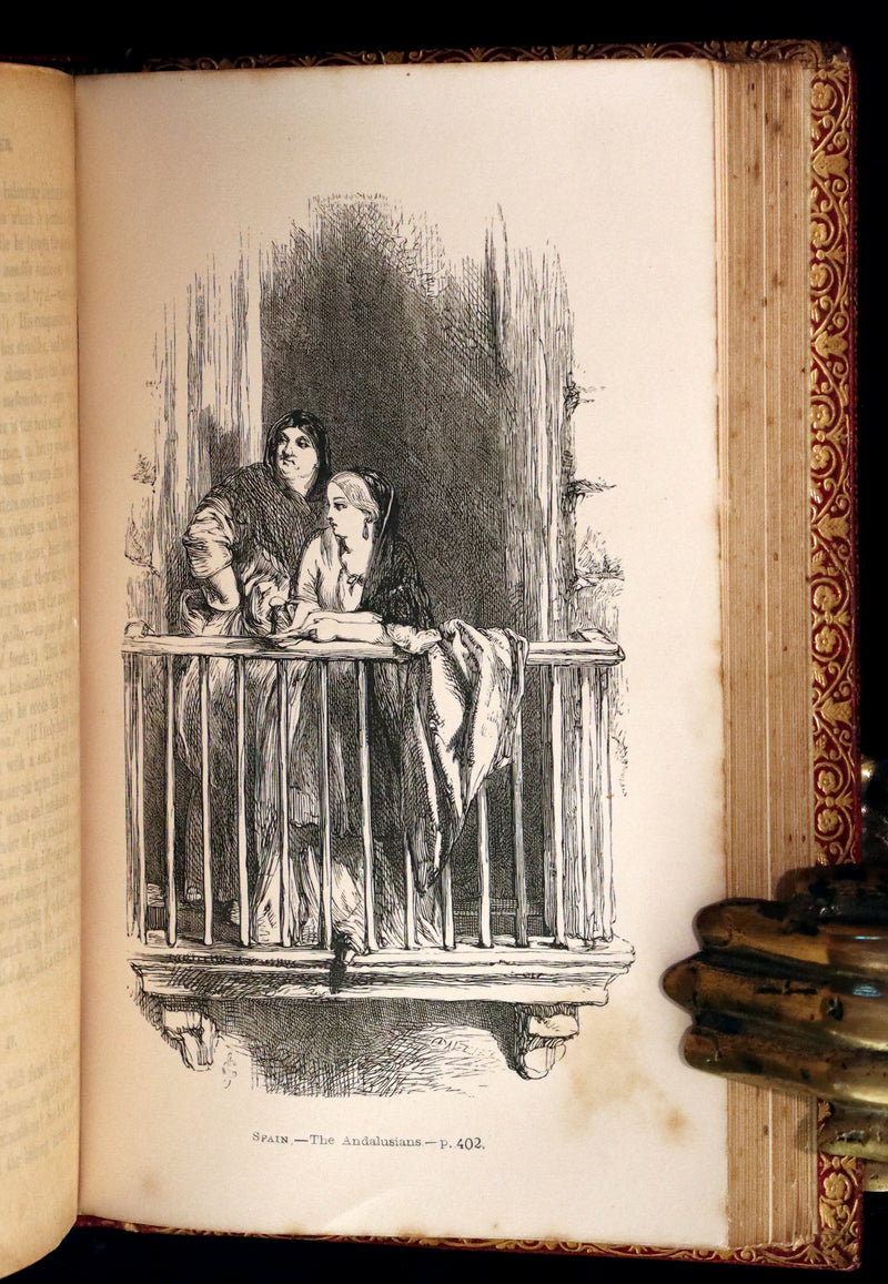 1857 Rare Victorian Book - The Prose Works of Longfellow Illustrated by Sir John Gilbert.