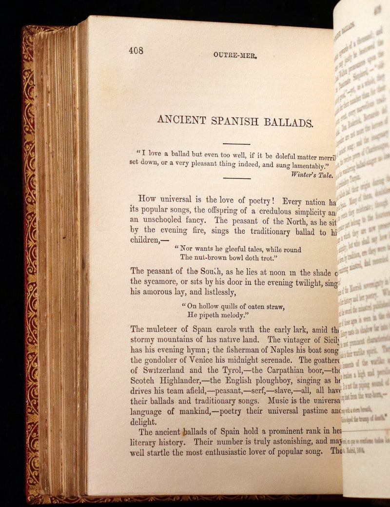 1857 Rare Victorian Book - The Prose Works of Longfellow Illustrated by Sir John Gilbert.