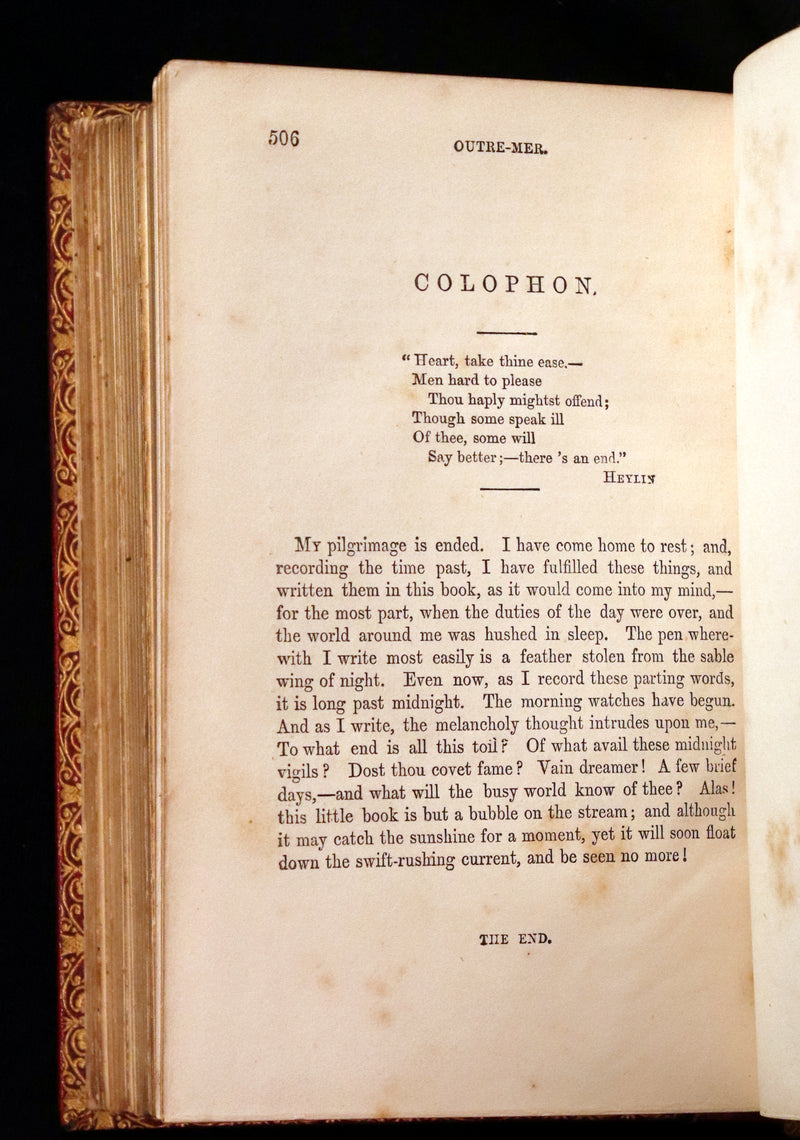 1857 Rare Victorian Book - The Prose Works of Longfellow Illustrated by Sir John Gilbert.