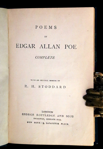 1880 Rare Book - Complete Poems by Edgar Allan POE (The Raven, Lenore, Ulalume, ...).