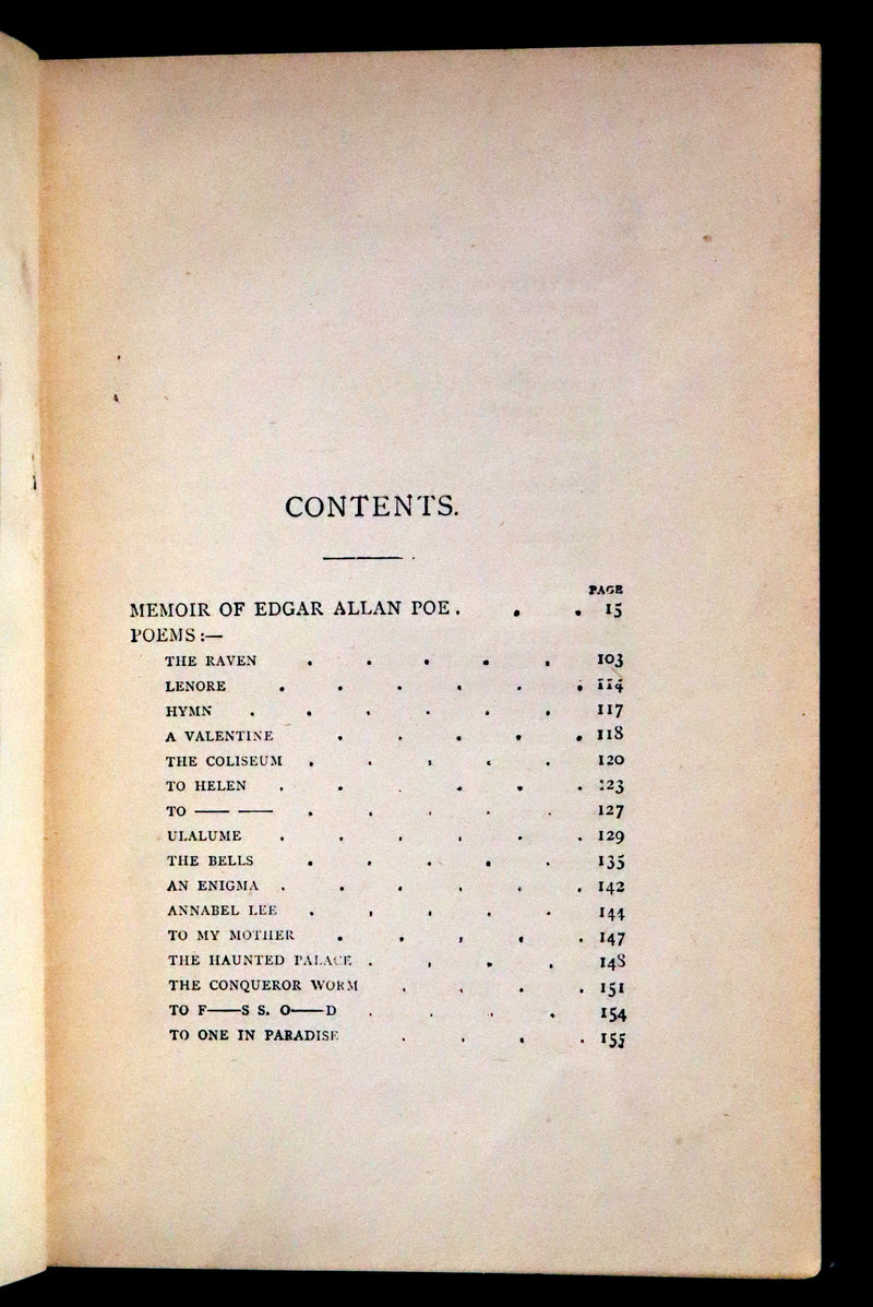1880 Rare Book - Complete Poems by Edgar Allan POE (The Raven, Lenore, Ulalume, ...).