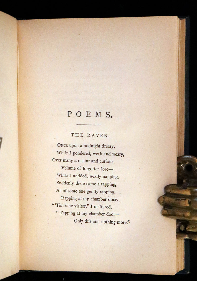 1880 Rare Book - Complete Poems by Edgar Allan POE (The Raven, Lenore, Ulalume, ...).