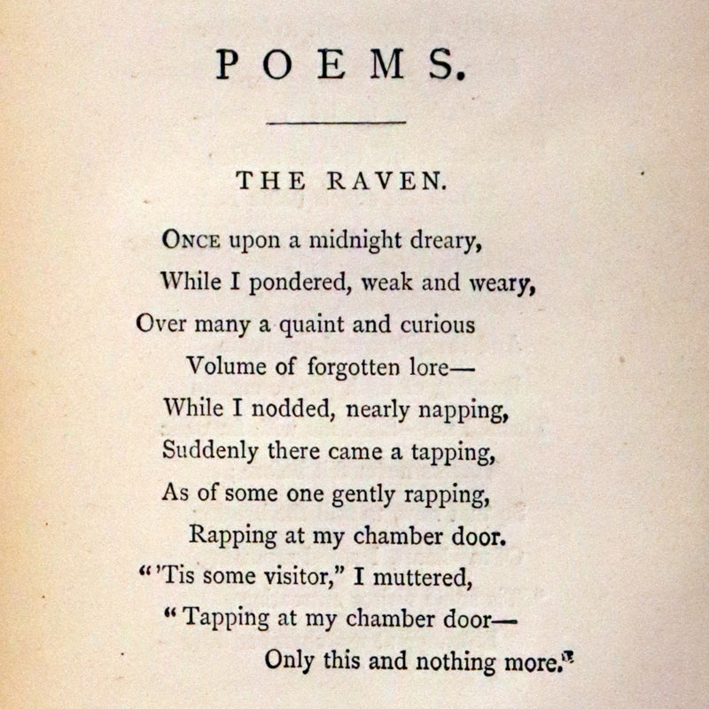 1880 Rare Book - Complete Poems by Edgar Allan POE (The Raven, Lenore, Ulalume, ...).