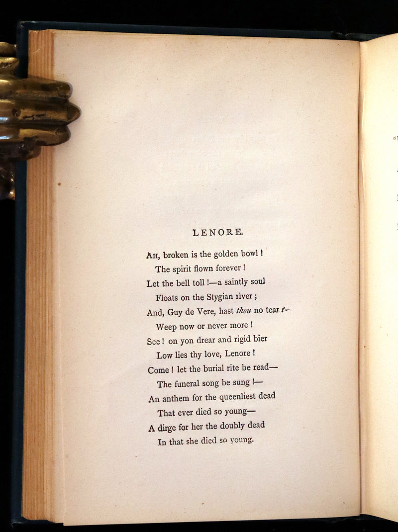 1880 Rare Book - Complete Poems by Edgar Allan POE (The Raven, Lenore, Ulalume, ...).