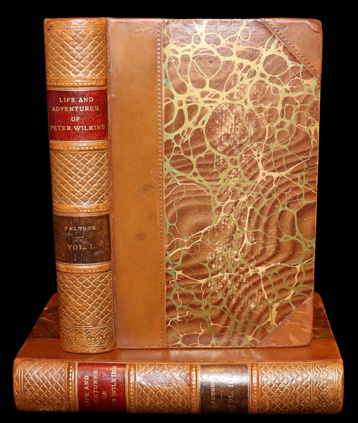1884 Rare Book set - THE LIFE & ADVENTURES OF PETER WILKINS, Utopian & Early Science Fiction Masterpiece.