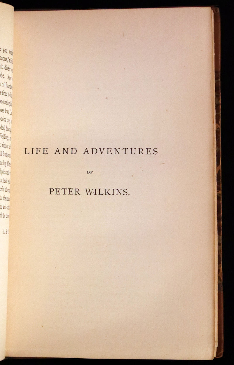 1884 Rare Book set - THE LIFE & ADVENTURES OF PETER WILKINS, Utopian & Early Science Fiction Masterpiece.