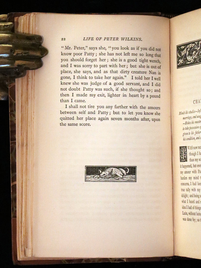 1884 Rare Book set - THE LIFE & ADVENTURES OF PETER WILKINS, Utopian & Early Science Fiction Masterpiece.
