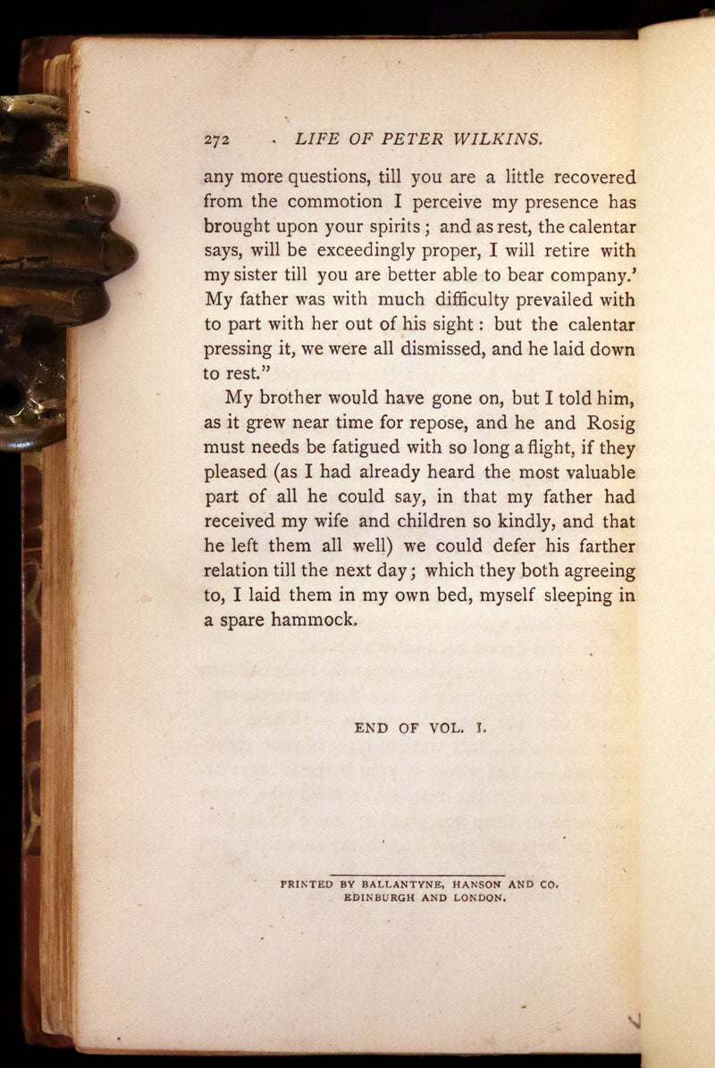 1884 Rare Book set - THE LIFE & ADVENTURES OF PETER WILKINS, Utopian & Early Science Fiction Masterpiece.
