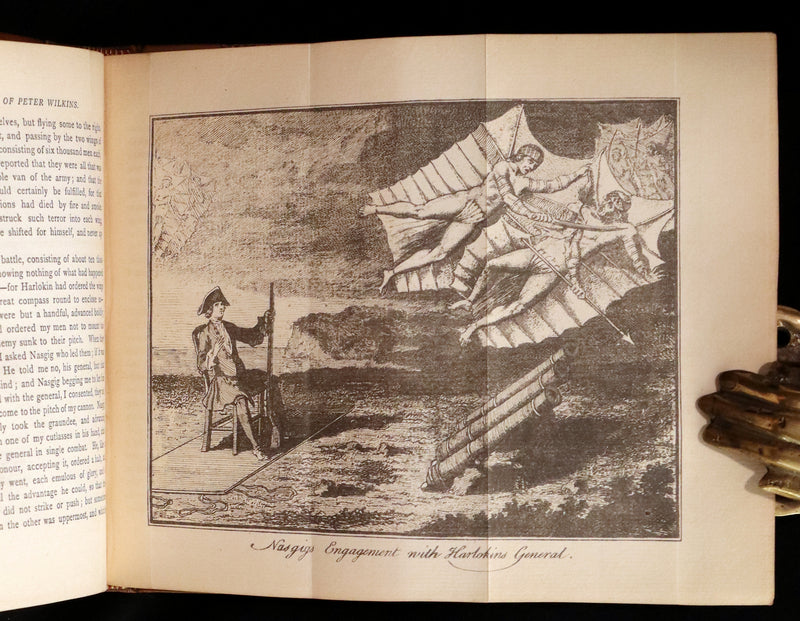 1884 Rare Book set - THE LIFE & ADVENTURES OF PETER WILKINS, Utopian & Early Science Fiction Masterpiece.