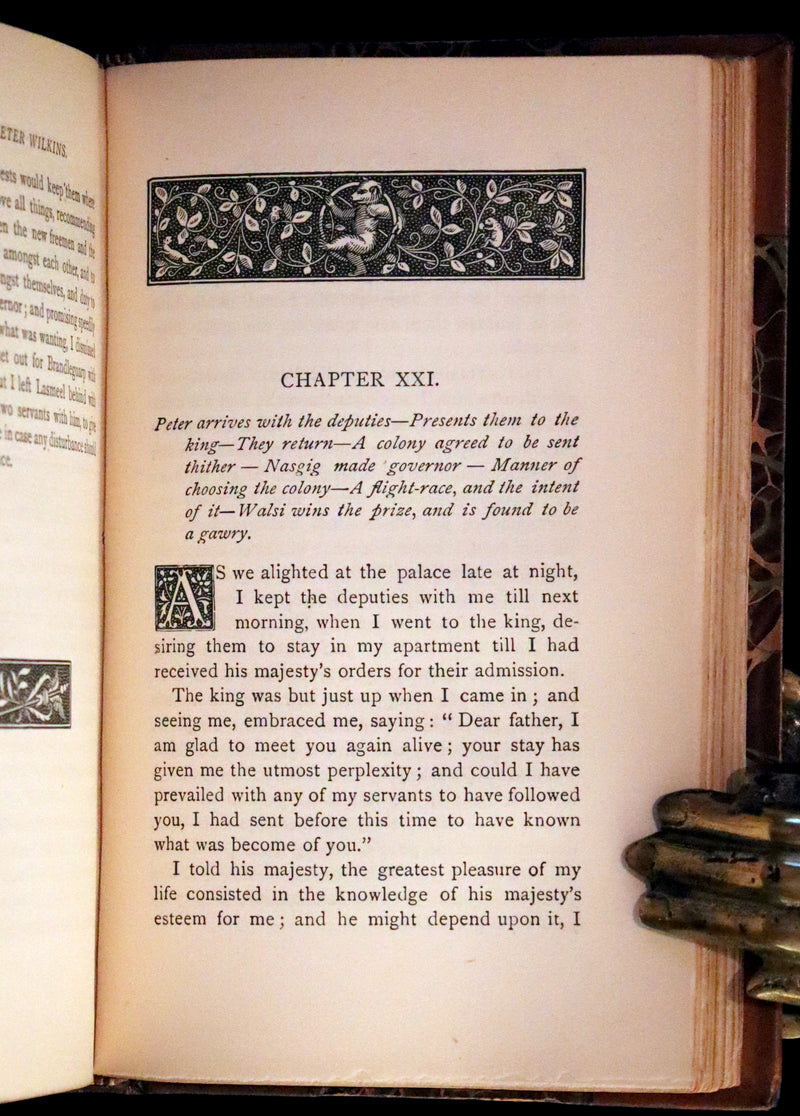 1884 Rare Book set - THE LIFE & ADVENTURES OF PETER WILKINS, Utopian & Early Science Fiction Masterpiece.