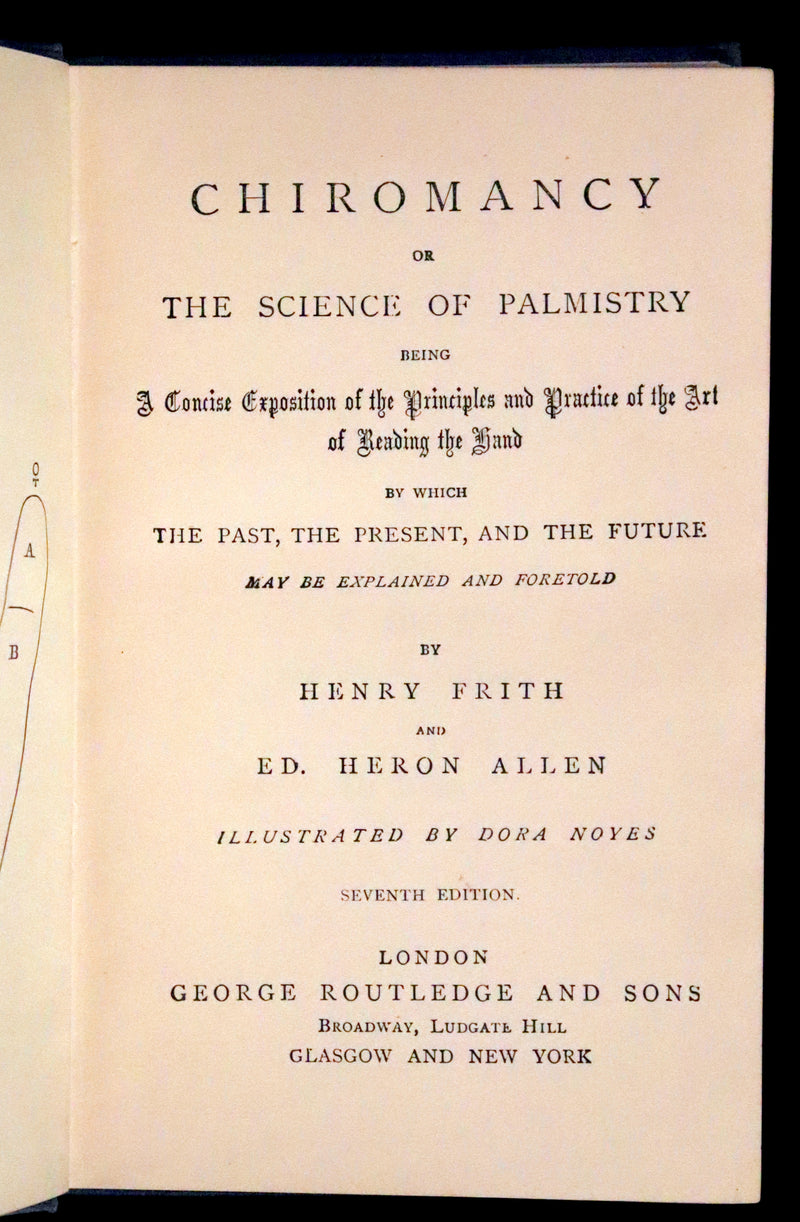 1890 Scarce Book - CHIROMANCY, The Science of Palmistry by Henry Frith. Illustrated.