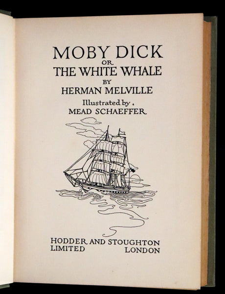 1923 Scarce Book - MOBY DICK or The White Whale by Herman Melville. First Edition illustrated by Mead Schaeffer.