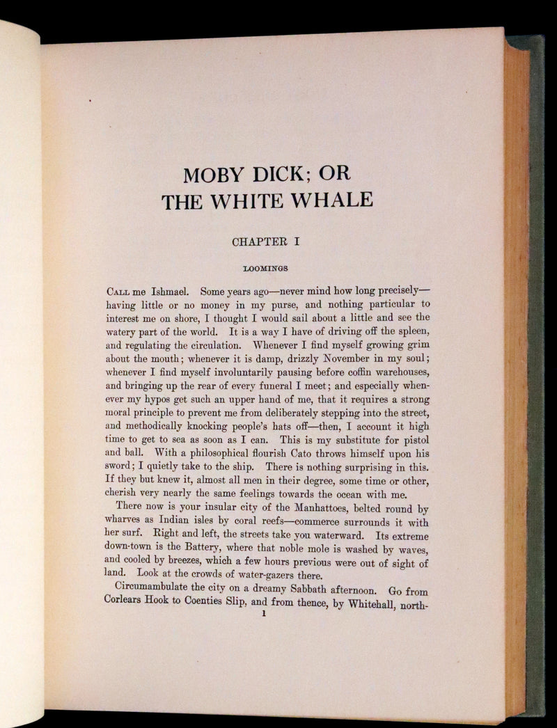1923 Scarce Book - MOBY DICK or The White Whale by Herman Melville. First Edition illustrated by Mead Schaeffer.