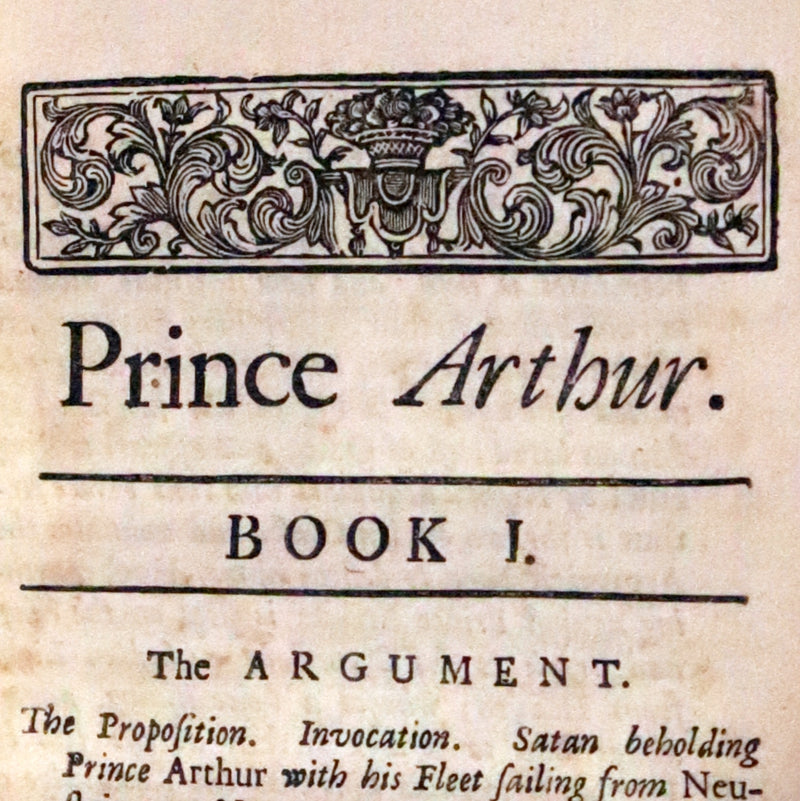 1714 Scarce  Book - Prince ARTHUR An Heroick Poem by Sir Richard Blackmore. KING ARTHUR.