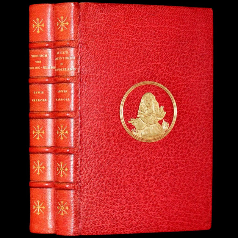 1924 Miniature Edition bound by Zaehnsdorf - Alice's Adventures in Wonderland [with] Through the Looking Glass by Lewis Carroll.
