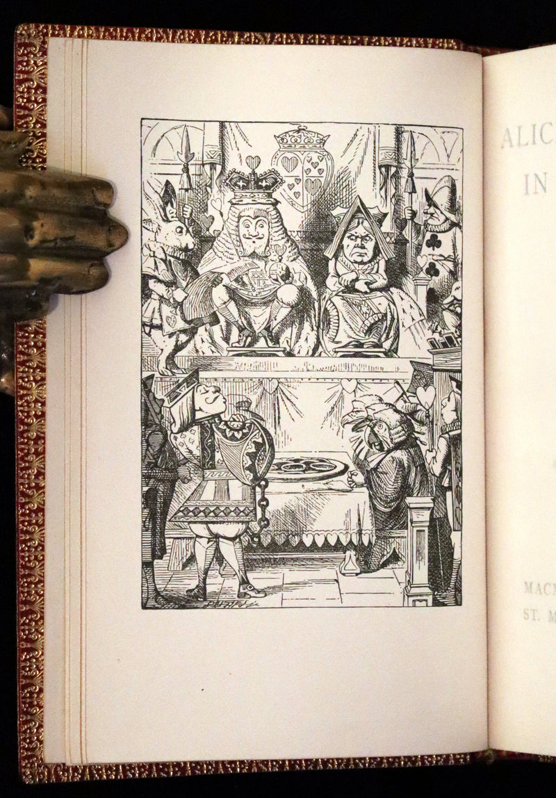1924 Miniature Edition bound by Zaehnsdorf - Alice's Adventures in Wonderland [with] Through the Looking Glass by Lewis Carroll.