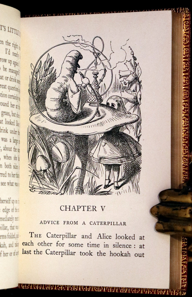 1924 Miniature Edition bound by Zaehnsdorf - Alice's Adventures in Wonderland [with] Through the Looking Glass by Lewis Carroll.