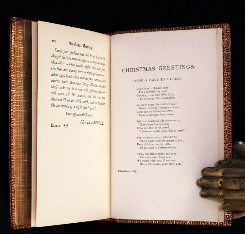 1924 Miniature Edition Book set bound by Zaehnsdorf - Alice's Adventures in Wonderland [with] Through the Looking Glass by Lewis Carroll.