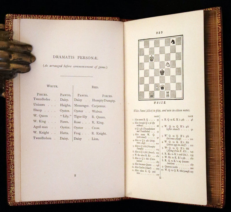 1924 Miniature Edition bound by Zaehnsdorf - Alice's Adventures in Wonderland [with] Through the Looking Glass by Lewis Carroll.