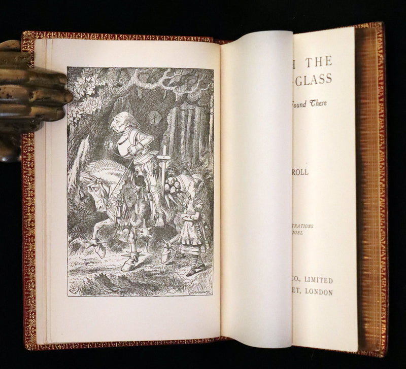 1924 Miniature Edition bound by Zaehnsdorf - Alice's Adventures in Wonderland [with] Through the Looking Glass by Lewis Carroll.