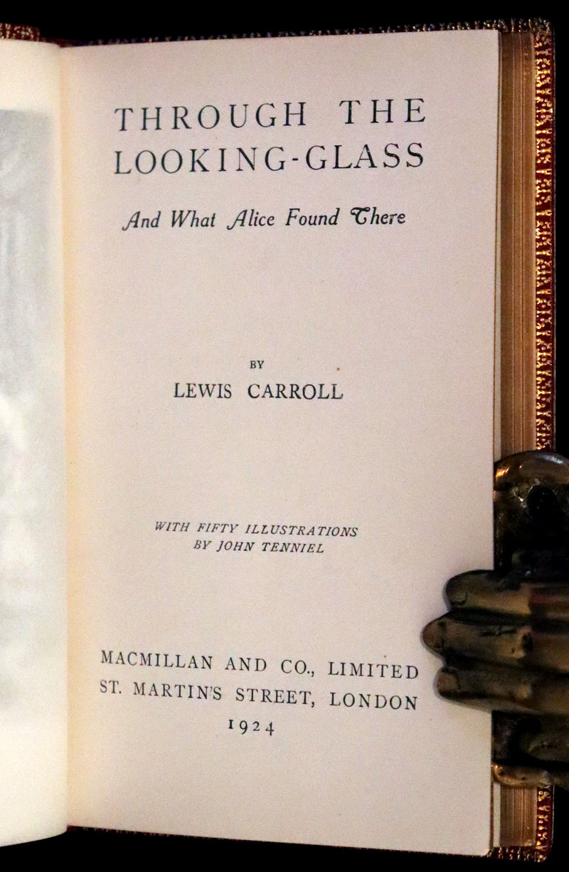 1924 Miniature Edition Book set bound by Zaehnsdorf - Alice's Adventures in Wonderland [with] Through the Looking Glass by Lewis Carroll.