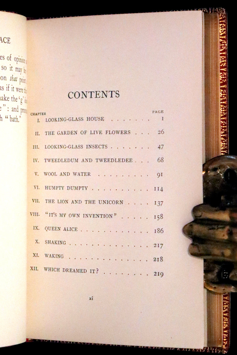 1924 Miniature Edition Book set bound by Zaehnsdorf - Alice's Adventures in Wonderland [with] Through the Looking Glass by Lewis Carroll.