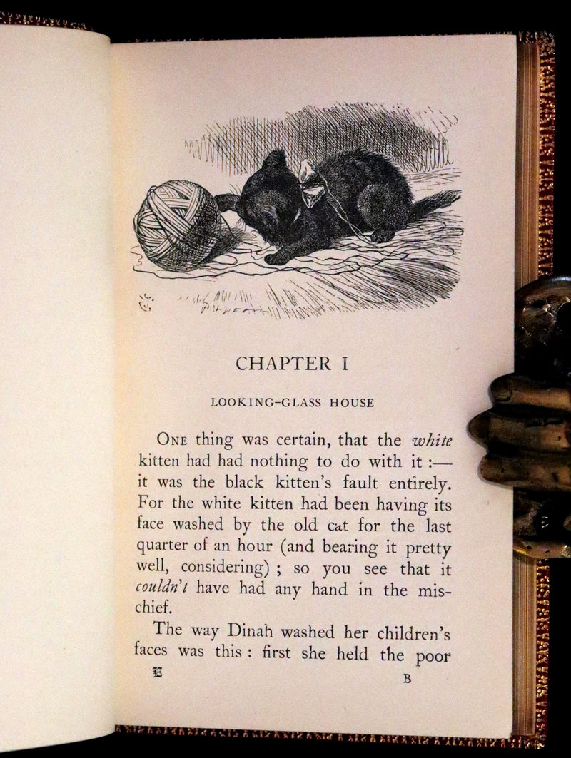 1924 Miniature Edition bound by Zaehnsdorf - Alice's Adventures in Wonderland [with] Through the Looking Glass by Lewis Carroll.