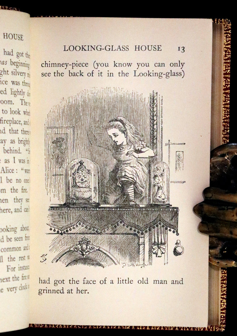 1924 Miniature Edition bound by Zaehnsdorf - Alice's Adventures in Wonderland [with] Through the Looking Glass by Lewis Carroll.