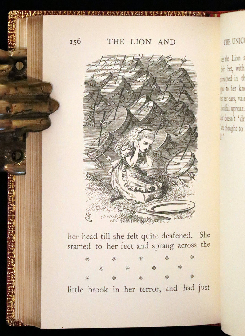 1924 Miniature Edition bound by Zaehnsdorf - Alice's Adventures in Wonderland [with] Through the Looking Glass by Lewis Carroll.