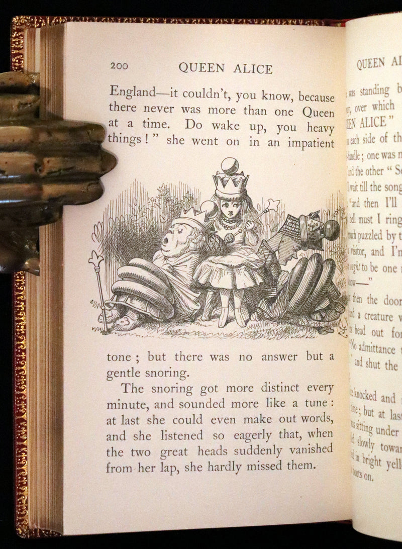 1924 Miniature Edition bound by Zaehnsdorf - Alice's Adventures in Wonderland [with] Through the Looking Glass by Lewis Carroll.
