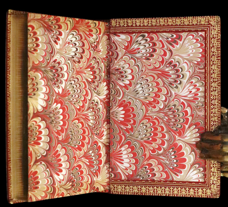 1924 Miniature Edition Book set bound by Zaehnsdorf - Alice's Adventures in Wonderland [with] Through the Looking Glass by Lewis Carroll.