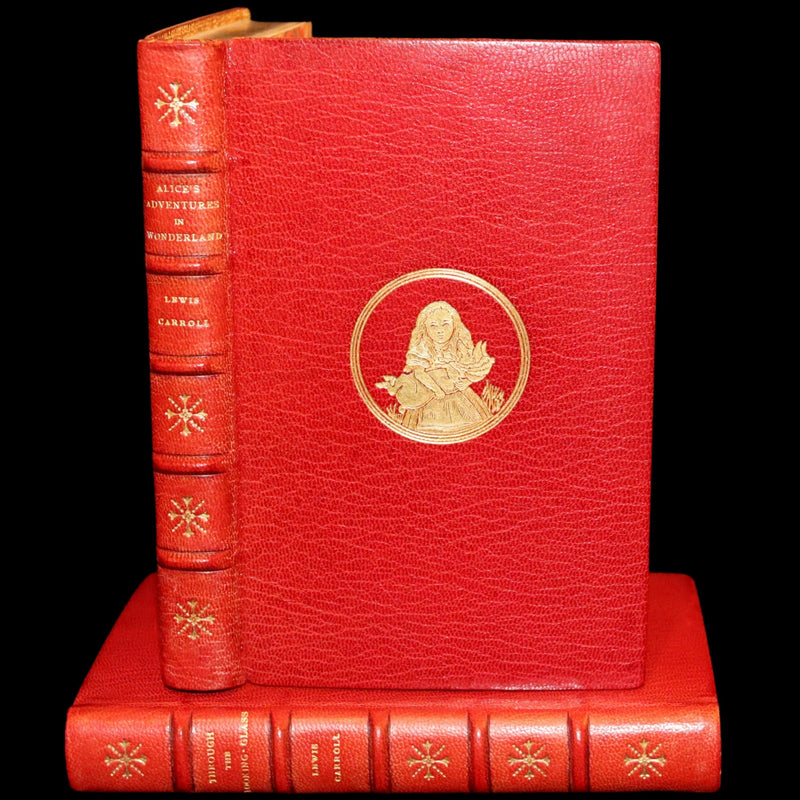 1924 Miniature Edition bound by Zaehnsdorf - Alice's Adventures in Wonderland [with] Through the Looking Glass by Lewis Carroll.