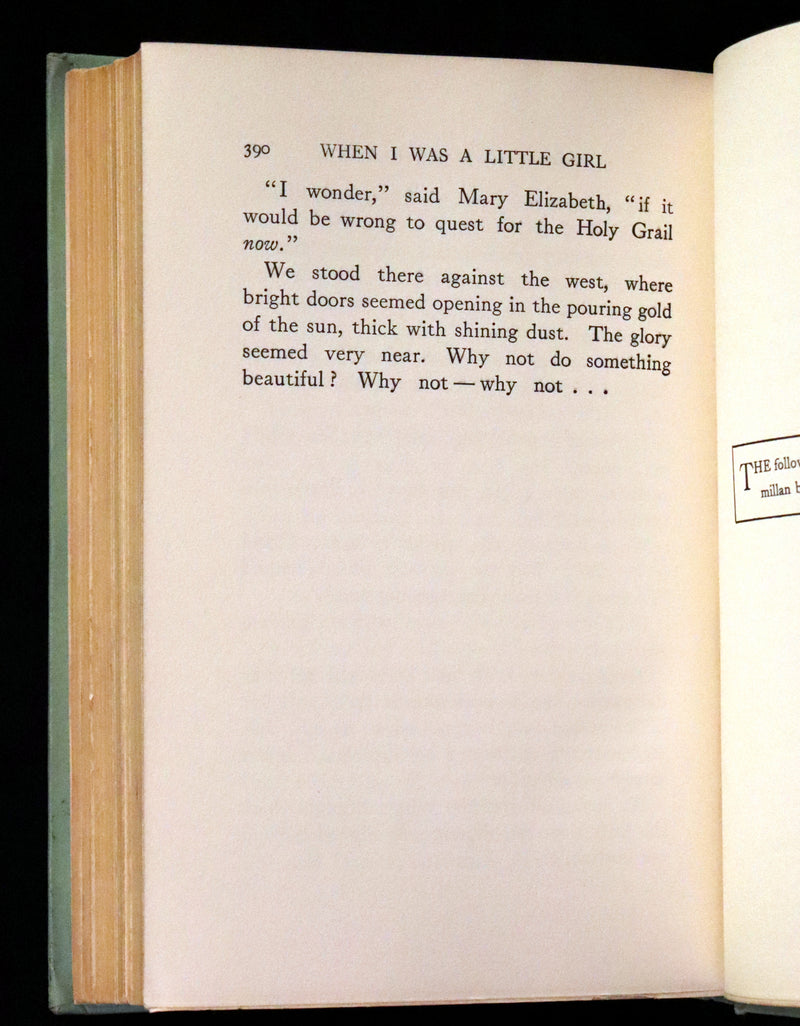 1913 First Edition illustrated by Agnes Pelton - When I Was A Little Girl by Zona Gale.