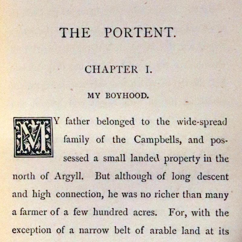 1884 Scarce Edition - The Portent: A haunting and mystical tale set in the Scottish Highlands by George MacDonald.